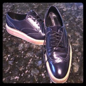 Massimo Dutti Navy Oxfords 7.5